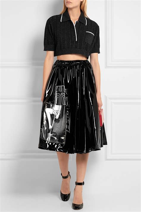 miu miu vinyl skirt|farfetch mi miu skirts.